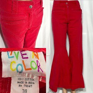 Live in Color Sz *7/8* Red Bell Bottom Jeans